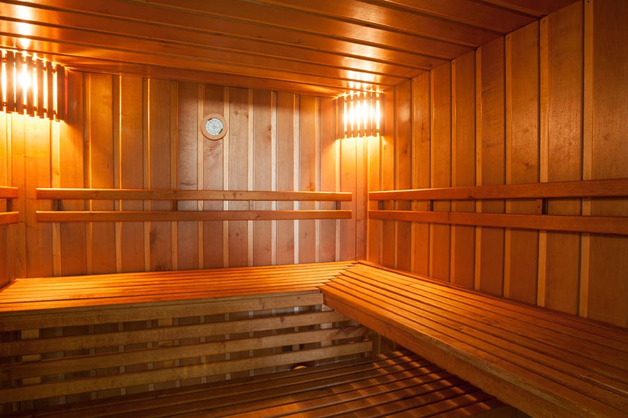 intérieur d'un sauna